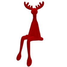 Elch Rudi-Kantenhocker Rot ca. 32 cm Advent Weihnachten Fensterbank Regal
