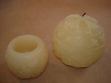 QVC Elambia  2 Echtwachskerzen Relief   Neu ! 