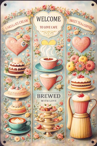 Holzschild love café - holzschild, "love