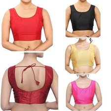 Damen Dupion Seide Sari Bluse