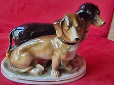 Antike 2 Dackel Figur von