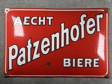 antik Emailschild Aecht Patzenhofer  Biere 1910er Brauerei Bier Berlin