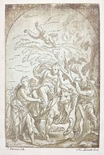 Paolo Farinato Raub der Europa Abduction of Europe Chiaroscuro woodcut 1729