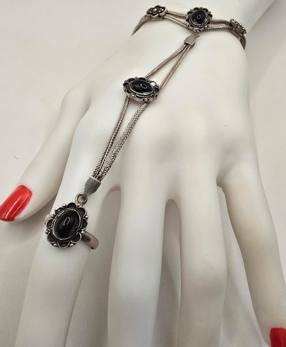 Vintage onyx sklavenarmband - vintage,