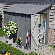 Metall Geräteschuppen Gerätehaus Gartenschuppen mit Seitenwandtür & Fundament