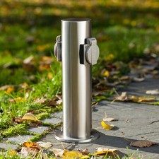 Gartensteckdose 2x Edelstahl