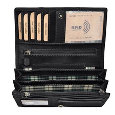 Portemonnaie Damen Echt Leder Geldbörse RFID Grosse Damenbörse Frauen Portmonee