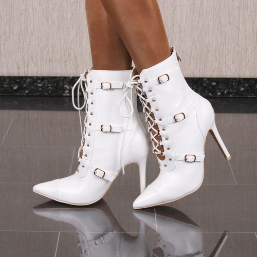 Damen kunstleder stiefeletten - damen,