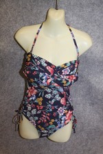 BADEANZUG SCHWIMMANZUG   GRÖSSE 42 DUNKELBLAU BLUMEN  PADS VON ESPRIT