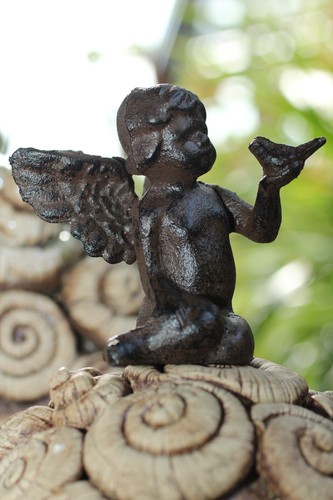 Gusseisen engel braun - engel, skulptur