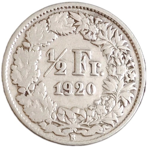 Schweiz frank 1920 - 1/2,