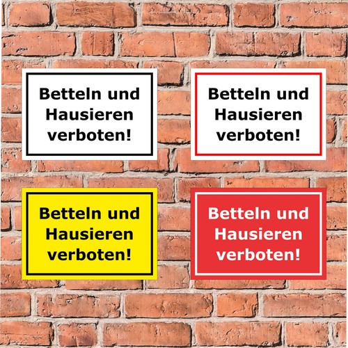 Schild betteln und - schild,