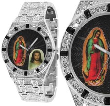 Herrenuhr Bling Luxus Silber