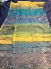 Schal Vorhang Set 2- tlg  blau grün Aqua-Töne  ca. 116 lang und 104 cm breit