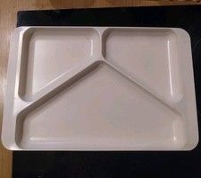 DDR PORTIONSTELLER KANTINE NVA weiß 29×19×2 cm  MELADUR MELANIM