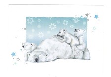 Ansichtskarte / Kunst / Markus Kostka - Eisbärenfamilie
