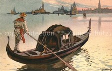Venezia Venedig Gondel Kuenstlerkarte