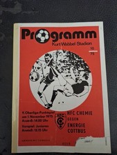 Hallescher FC : Energie Cottbus 1.11.1975 Programm DDR Oberliga Orginal