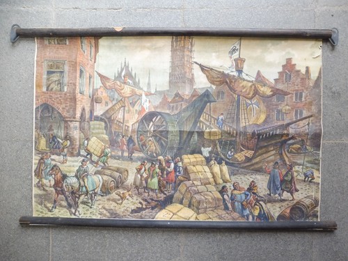 Alte rollkarte schulwandtafel - alte,