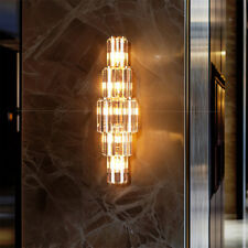 groß Wandleuchte LED indirekt Wandbeleuchtung Kristall Wandlampe Dimmbar E14 DHL