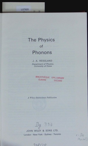 The physics phonons - the, of