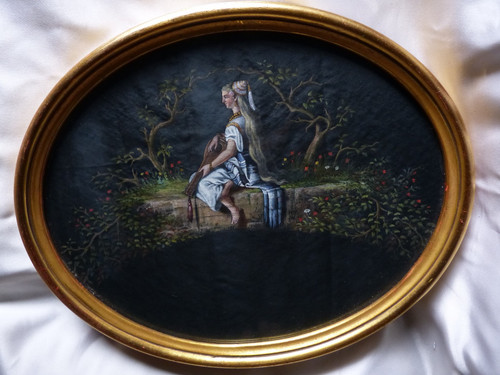 Gemälde mit rahmen medaillon - gemälde,