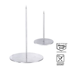 2er Set Premium BBQ Edelstahl Grillspieß Größe S + L Gyrosspieß Dönerspieß Kebab