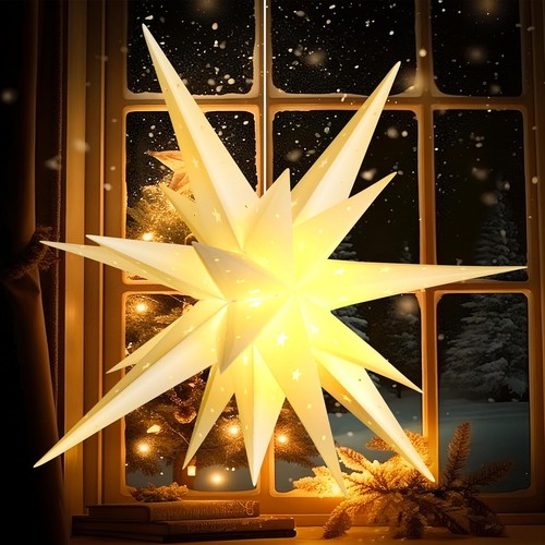 Weihnachtsstern beleuchtet - weihnachtsstern, 3d
