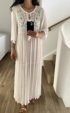 Kleid lang maxi weiß bestickt