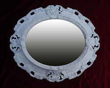 Wandspiegel Spiegel Weiß OVAL 45 x 38 cm BAROCK Antik REPRO Vintage 345 88*