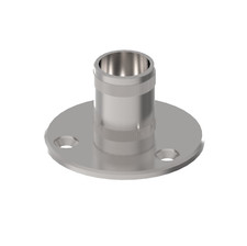 Bodenhalter Bodenflansch Bodenanker Pfostenhalter Ø 42,4x2mm Edelstahl Pfosten