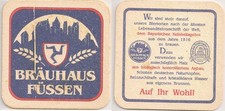 Bräuhaus Füssen - alter Bierdeckel "Reinheitsgebot von 1516"