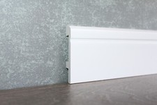 Sockelleisten Fußleiste Sockeleiste weiß 80mm aus hochfestem Kunststoff stoßfest