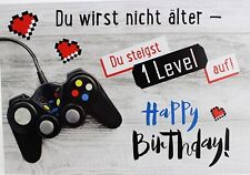 Gamer Schuhe Geld Geburtstagskarte Mäuse Level up Karte Geburtstag Grußkarte