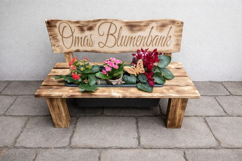 Blumenbank holzbank deko - blumenbank,,