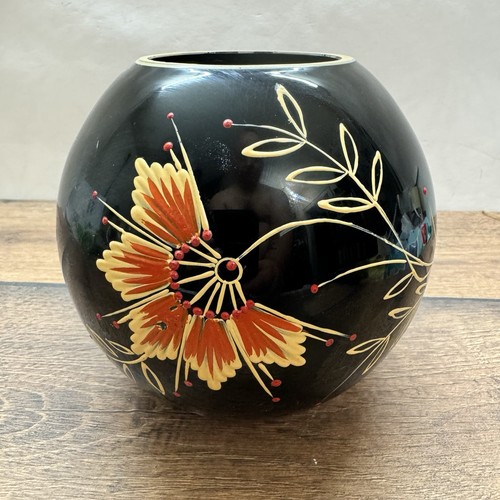 Keramik kugelvase schwarz gold - keramik,
