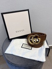Gucci Gürtel Gr. 85, Ledergürtel mit GG Schnalle
