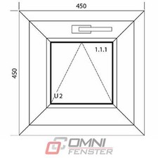 Kleines Kunststofffenster 45x45 Kipp Satinglas | Fenster für Keller, Gartenhaus