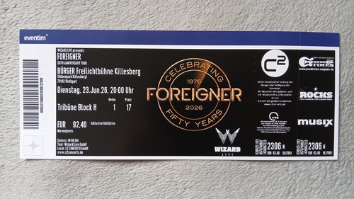 Foreigner 2026 stuttgart - 23.6.2026,