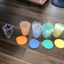 Tupperware Junge Welle Trinkbecher Set 4x 330ml  Bunt, Neu + Zugabe