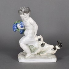 Rosenthal Liebermann Erwischt Putto Hund dog Porzellan porcelain Figur figure