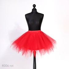 rot asymmetrische Rock Tütü Tüll tiered steif Puffy Lolita Ballett Fasching 2023