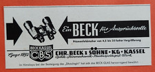 4. Beck & Söhne Kassel Fernglas Feldstecher CBS Anzeige Werbung Reklame 1960