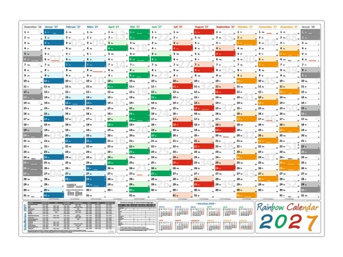 Rainbow wandkalender din - wandkalender,