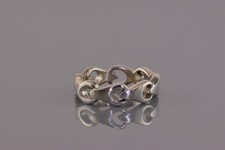Sterling Silber 6 mm konischer Kreis verbunden massiver Bandring 925 Gr: 7