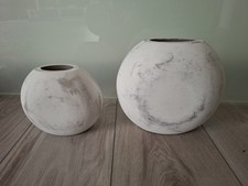 Vasen Holz MDF 2er Set weiß