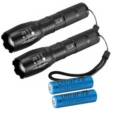 2PCS LED Zoom Police Taschenlampe Leistungsstark Bright Lampe Torch Camp