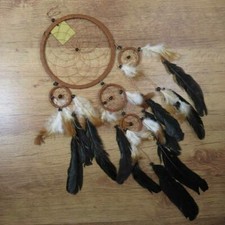 Traumfänger Traum Träume träumen Federn Indianer Perlen braun 16 cm 8530040