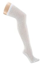 Overknees "Häkellook" weiß