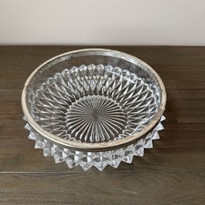 WMF  Schale Glas mit versilbertem Rand EP Brass